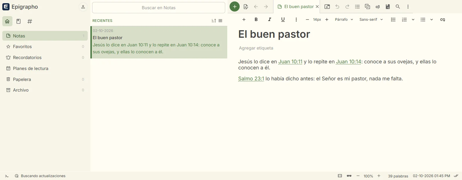 Epigrapho con el tema Papiro.